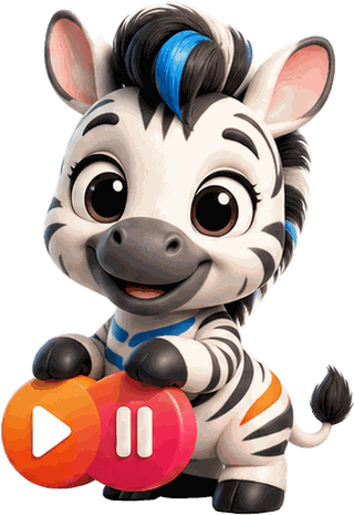 ZEEFLIX zebra mascot pointing towards the official contact options